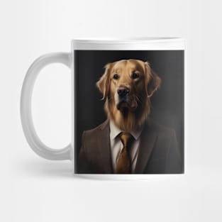 Golden Retriever Dog in Suit Mug